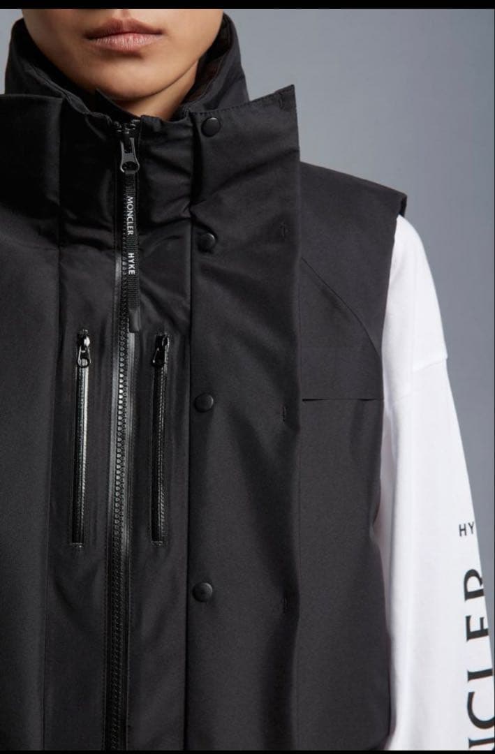 MONCLER × HYKE ダウン　ベスト　サイズ1 ブラック　ゴアテックス