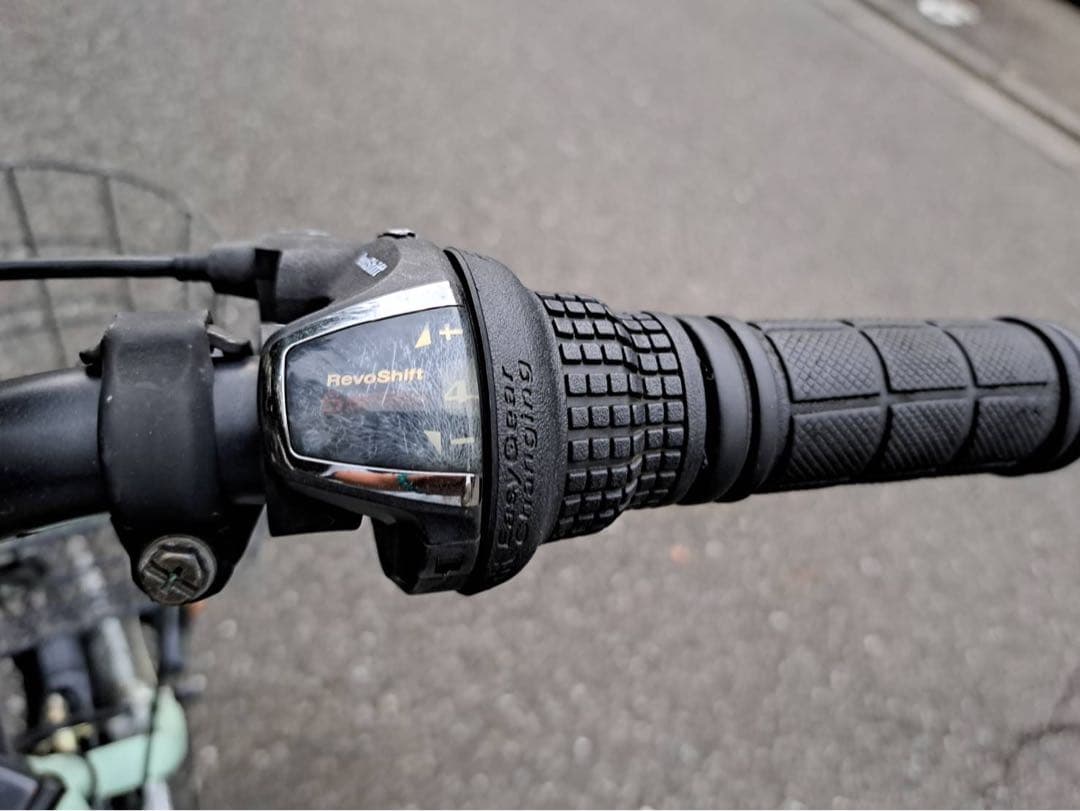 折りたたみ変速六段自転車 ミントグリーン 20インチライト付き