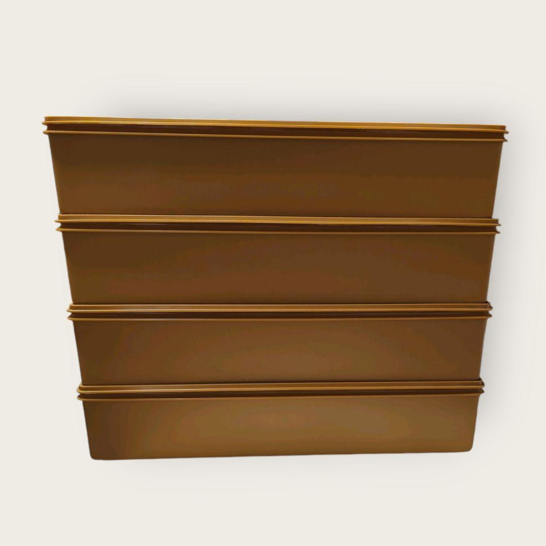 タッパーウエア スーパーロング 4個セット まとめ売り 衣類収納 蓋つき 中古