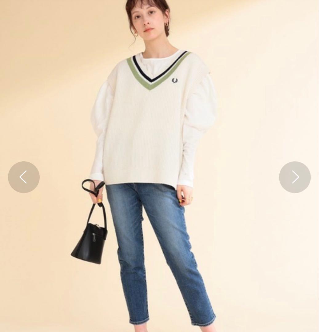 FRED PERRY Rey BEAMS チルデン ニット　ベスト 白 ウール