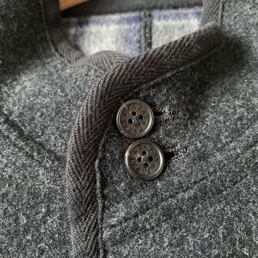 極美品　PAPAS+ アンゴラ　カシミヤ　ウールジャケット　ハーフコート　Ｌ