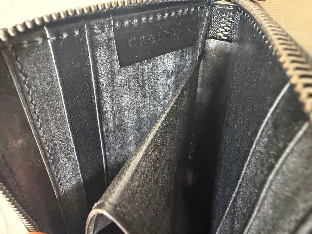 CRAFSTO L字ファスナー財布　シェルコードバン　ブラック　l字ファスナー