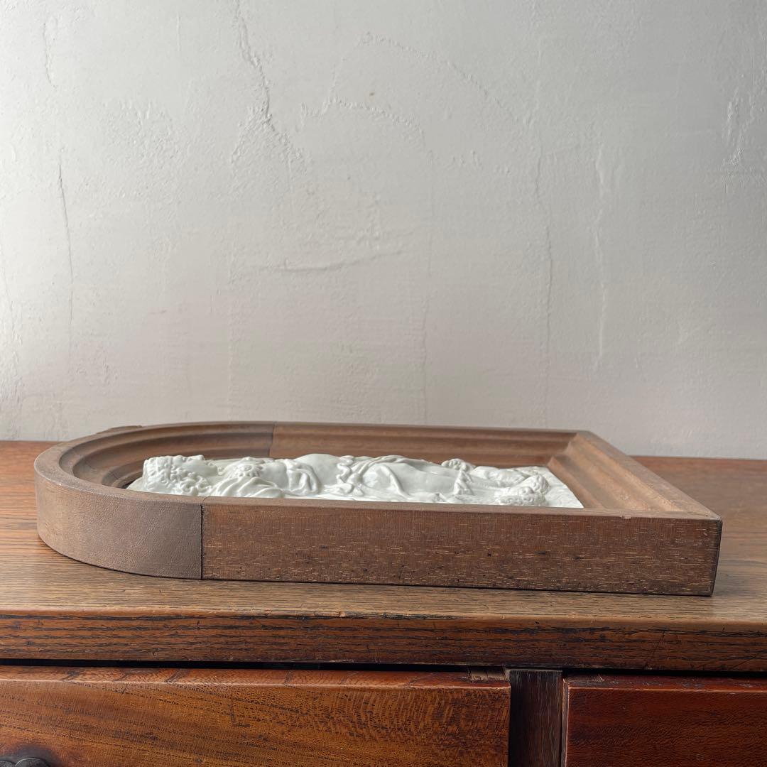 大天使ミカエル　陶板画　アンティーク　レプリカ　ドイツ　ミュージアムグッズ