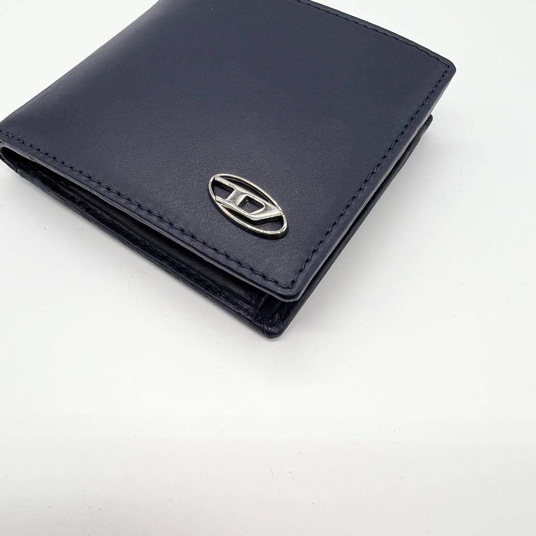 新品未使用✨DIESEL　二つ折り財布　レザー　ネイビー　Dロゴ　現行　正規品