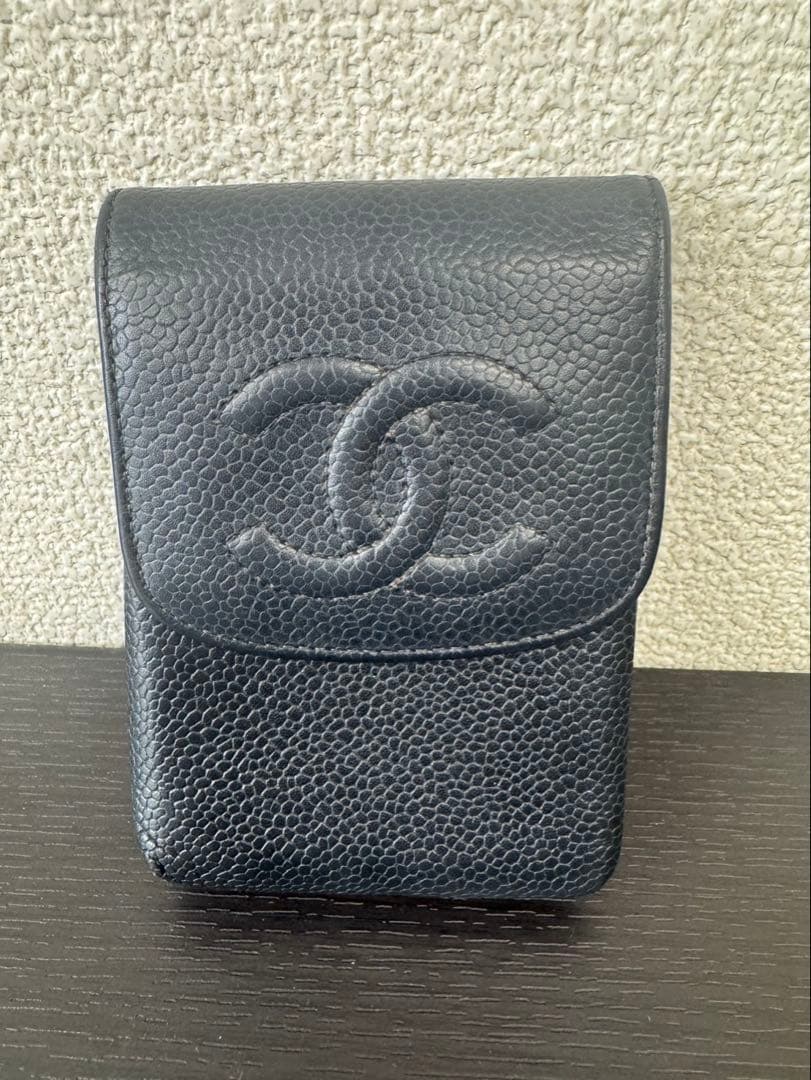 K630 CHANEL シャネル シガーレッドケース 黒 ブラック キャビア