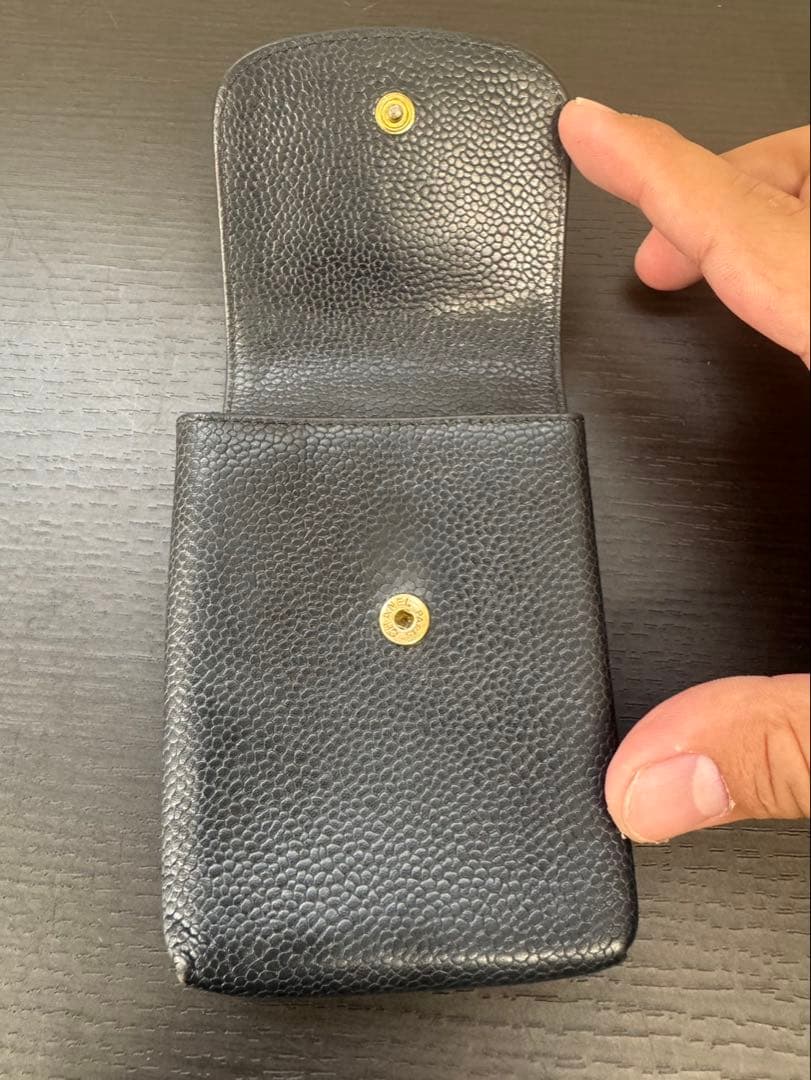 K630 CHANEL シャネル シガーレッドケース 黒 ブラック キャビア