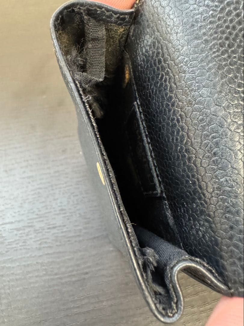 K630 CHANEL シャネル シガーレッドケース 黒 ブラック キャビア