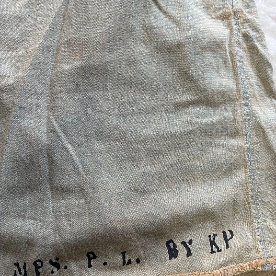 KAPITAL 12ozデニムジャイアントヘミングショートパンツ 淡色リメイク