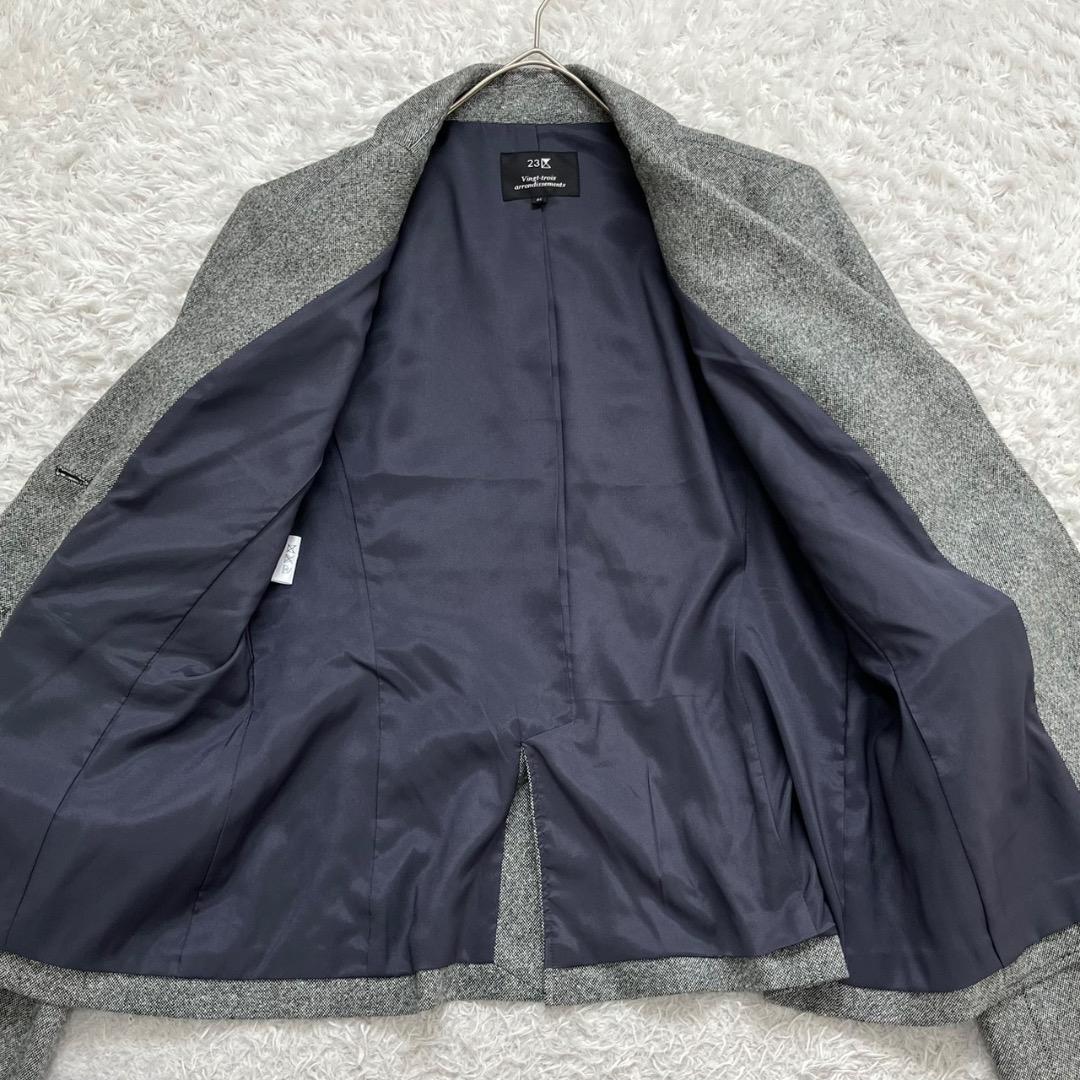 極美品✨23区 セットアップ スカート 大きいサイズ 44 3L シルク グレー