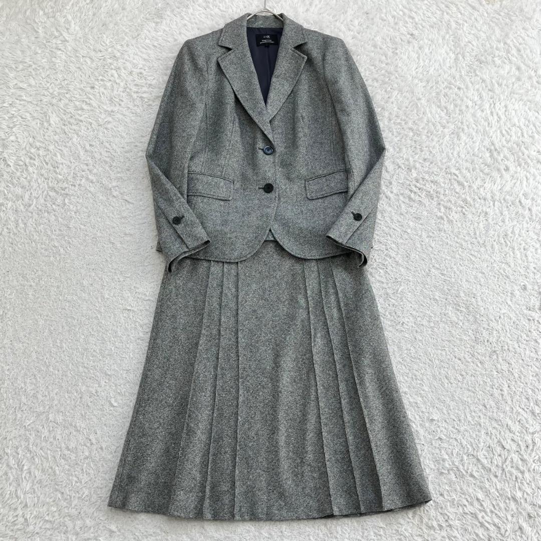 極美品✨23区 セットアップ スカート 大きいサイズ 44 3L シルク グレー