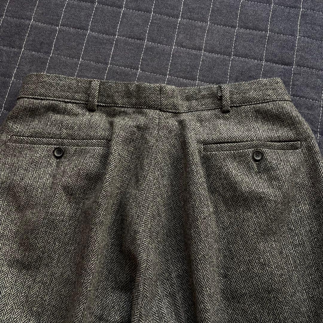 ポロ　ラルフローレン　ヘリンボーン　タック　スラックス　ウール　ワイド