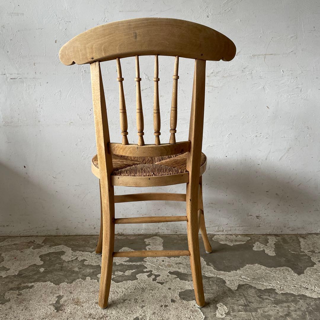 年末・年始SALE ビンテージ ダイニング藁チェア　カフェチェア　剥離　no3