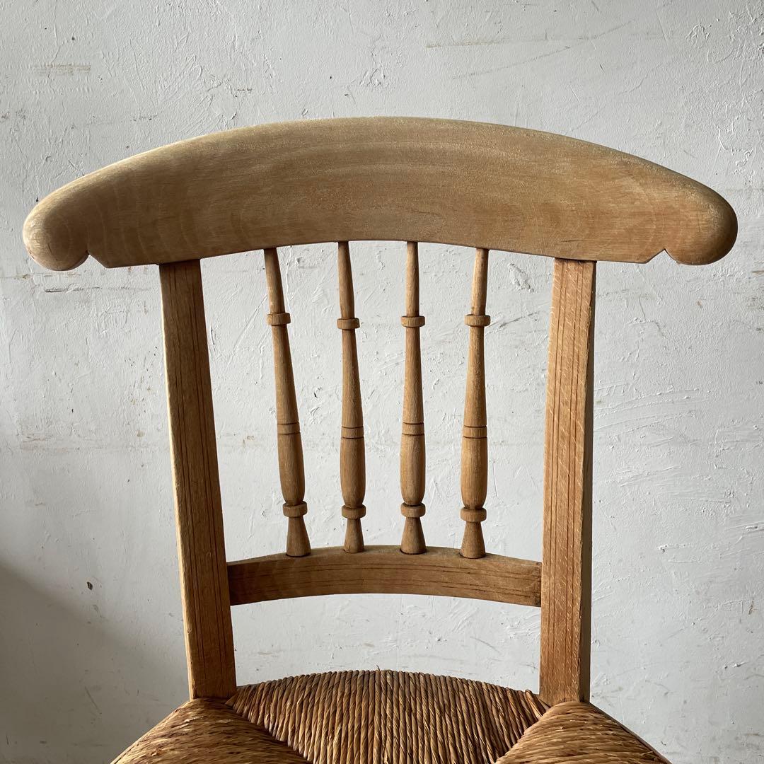 年末・年始SALE ビンテージ ダイニング藁チェア　カフェチェア　剥離　no3