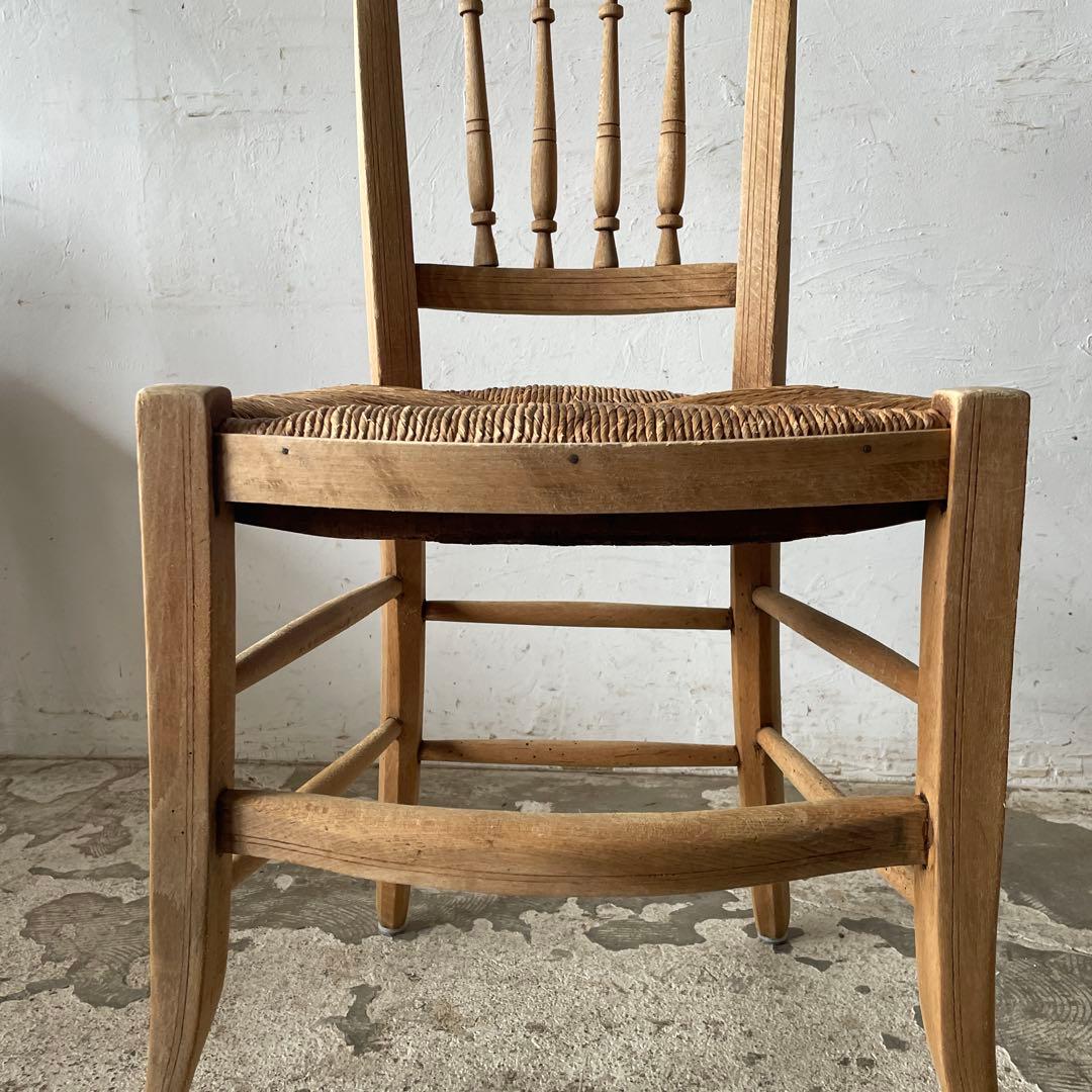 年末・年始SALE ビンテージ ダイニング藁チェア　カフェチェア　剥離　no3