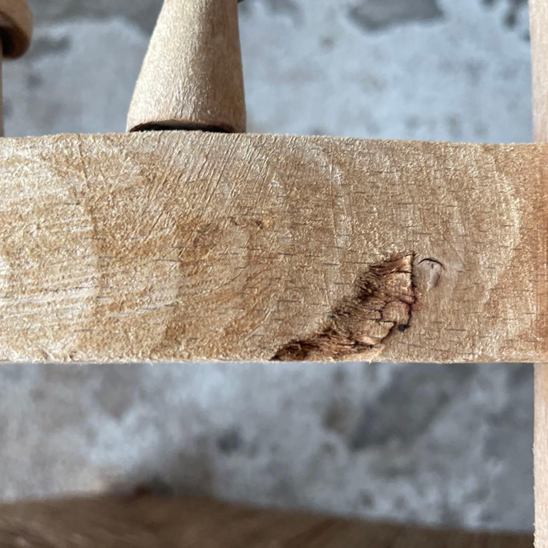 年末・年始SALE ビンテージ ダイニング藁チェア　カフェチェア　剥離　no3