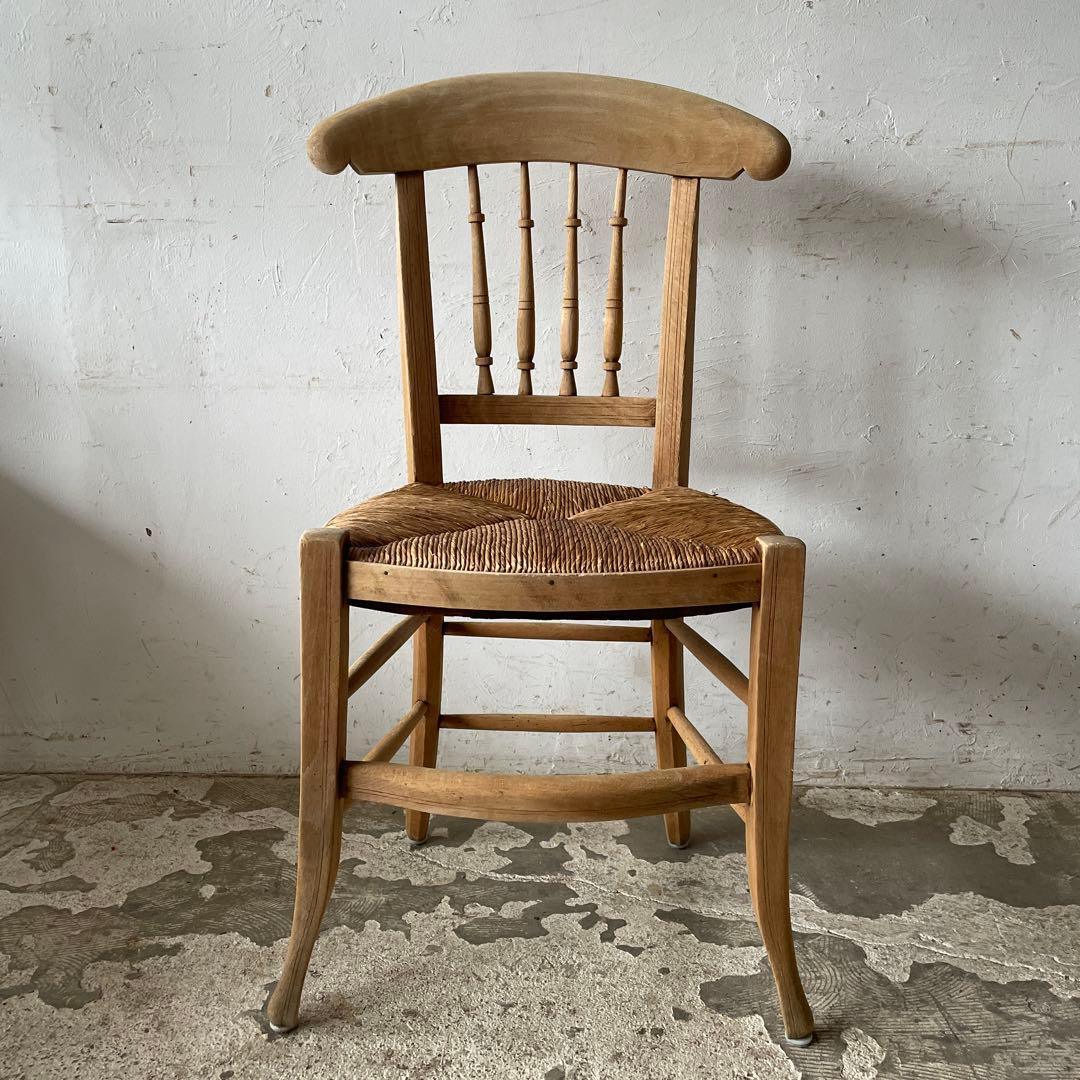 年末・年始SALE ビンテージ ダイニング藁チェア　カフェチェア　剥離　no3