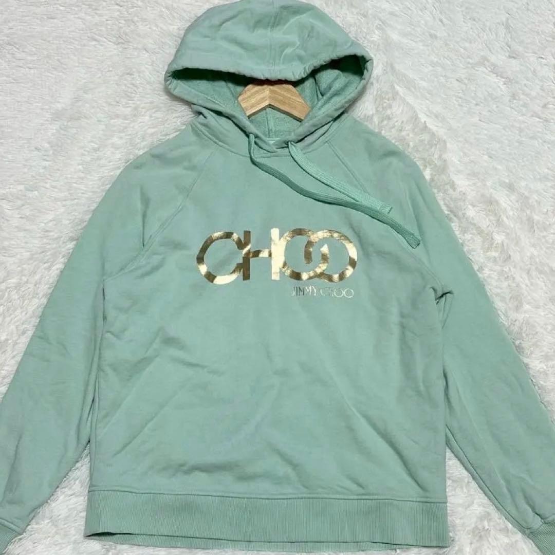 Jimmy CHOO ロゴ フーディ ミントグリーン Mサイズ相当 ジミーチュウ