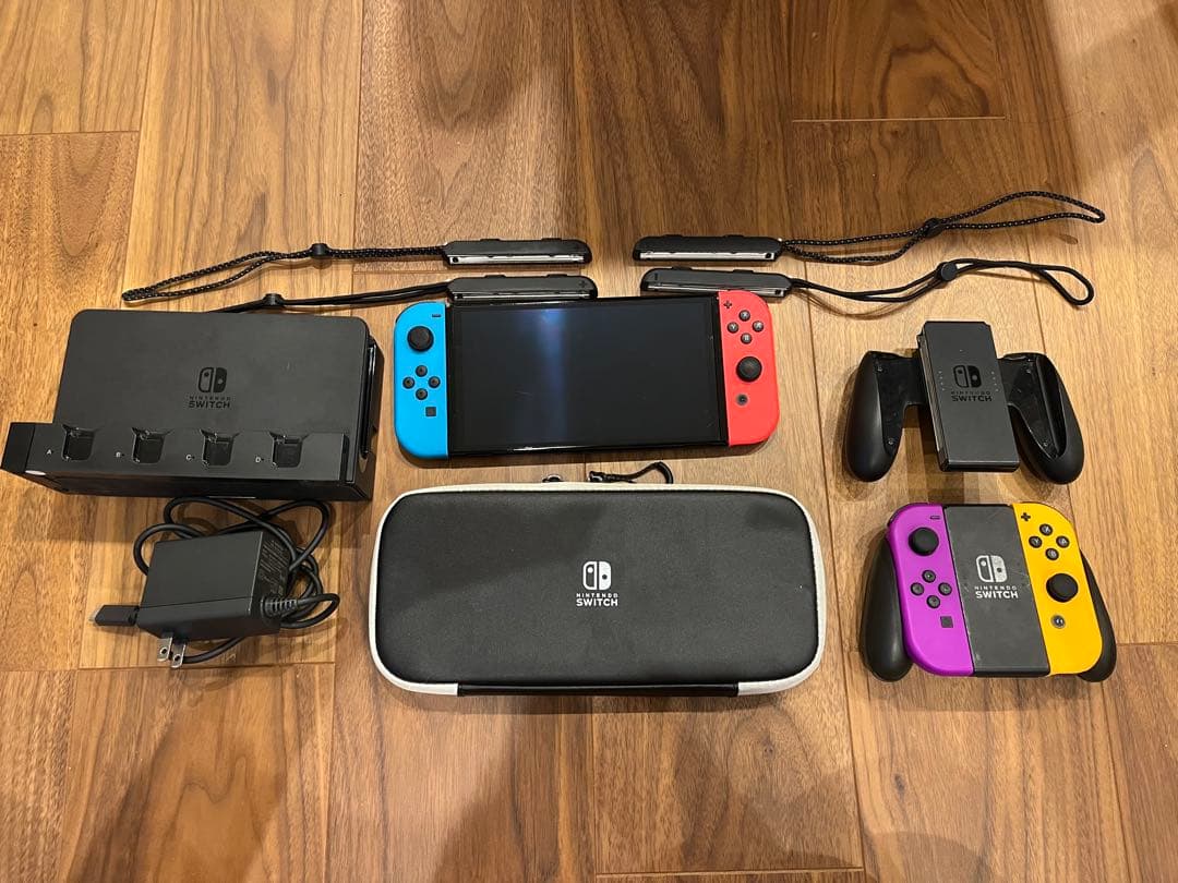 有機ELモデル箱あり　Nintendo Switch 本体 赤青紫黄 充実付属品