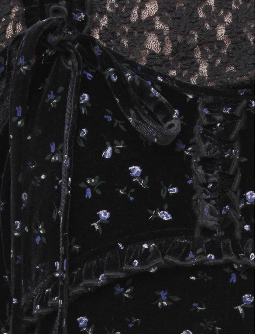 メリージェニー　merry jenny コルセットベロアフレアミニワンピース