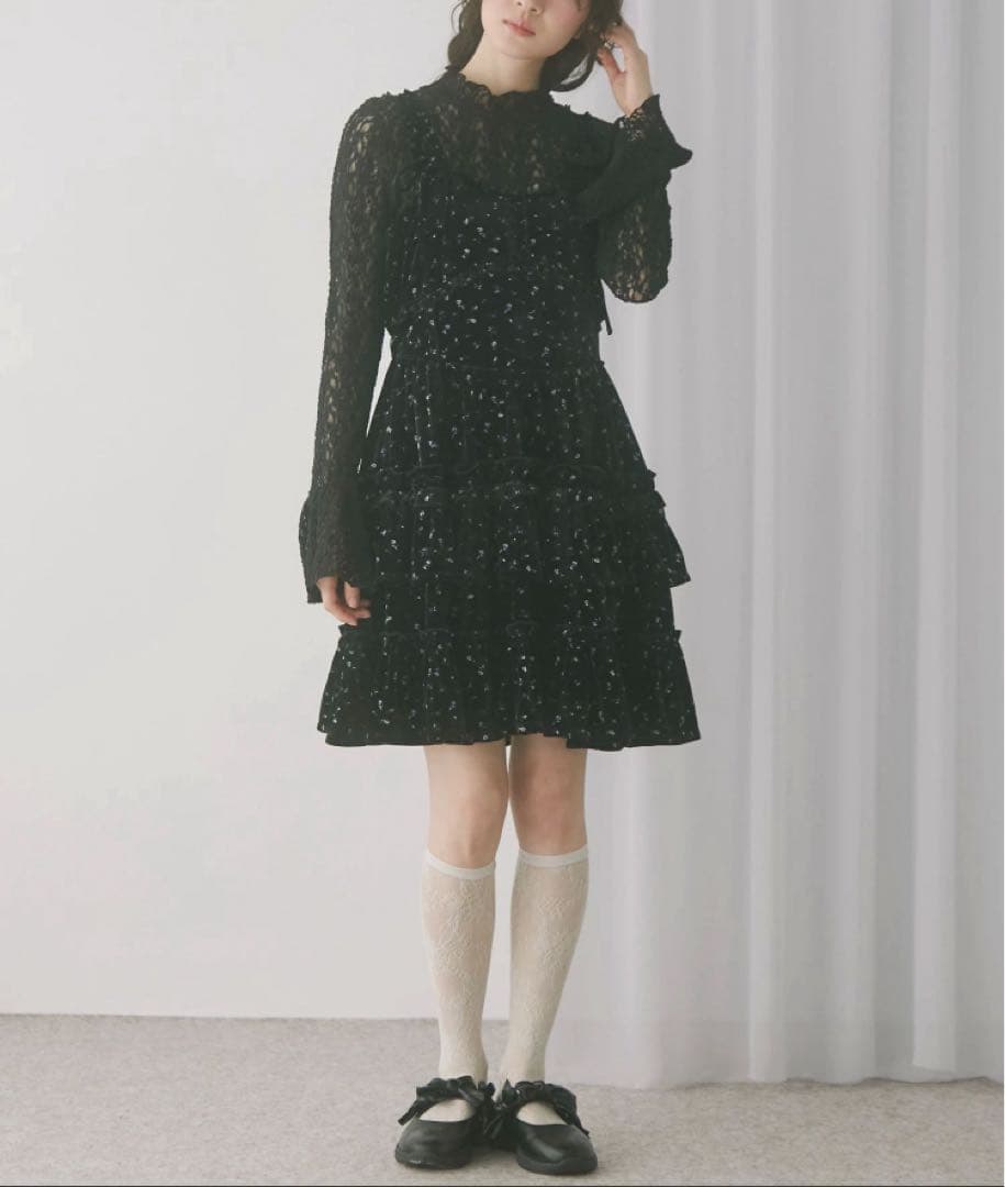 メリージェニー　merry jenny コルセットベロアフレアミニワンピース