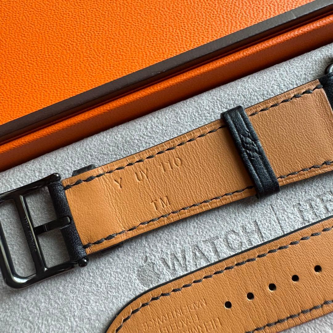2813 ほぼ未使用　Apple Watch エルメス　ブラック　レザー　バンド