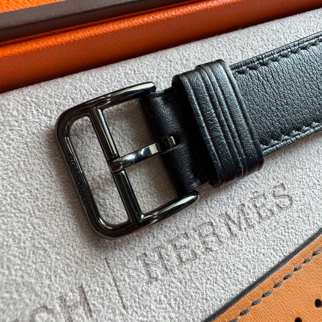 2813 ほぼ未使用　Apple Watch エルメス　ブラック　レザー　バンド
