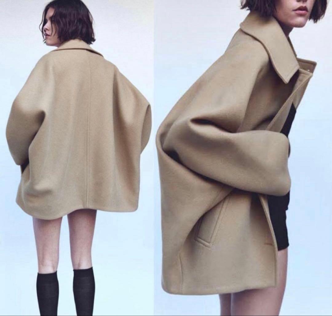 ZARA オーバーサイズ　ウールショートコート