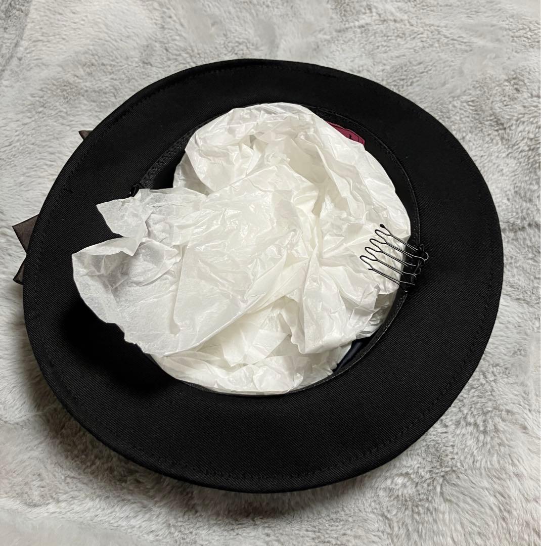 アノンハット　クラシカルミニカンカン帽　ブラック×ブラウン