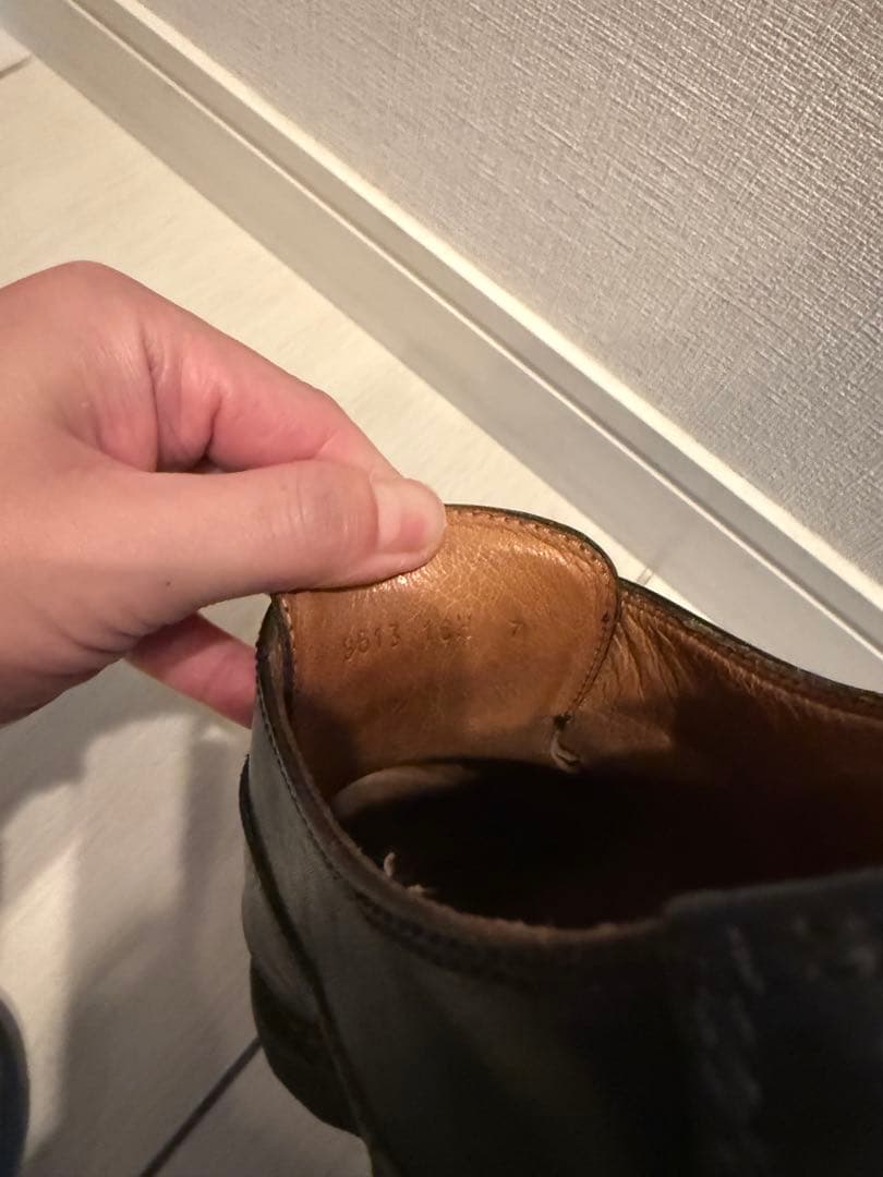 パラブーツ 7 25.5 アヴィニヨン レザー Uチップ ブラック 黒