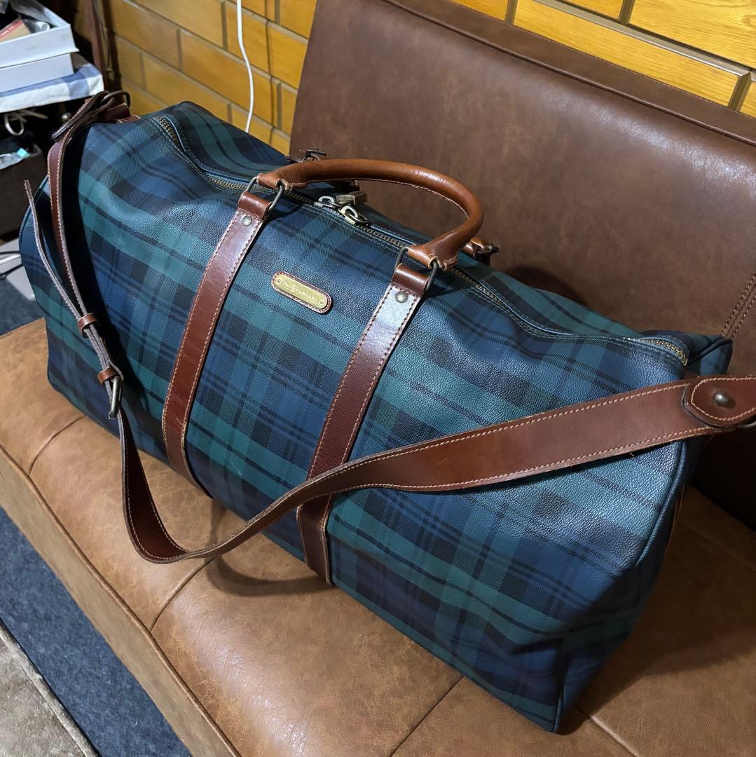 ポロ ラルフローレン ボストンバッグ ２ＷＡＹ チェック グリーン 緑