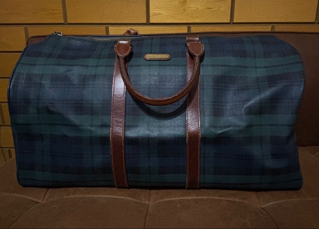 ポロ ラルフローレン ボストンバッグ ２ＷＡＹ チェック グリーン 緑