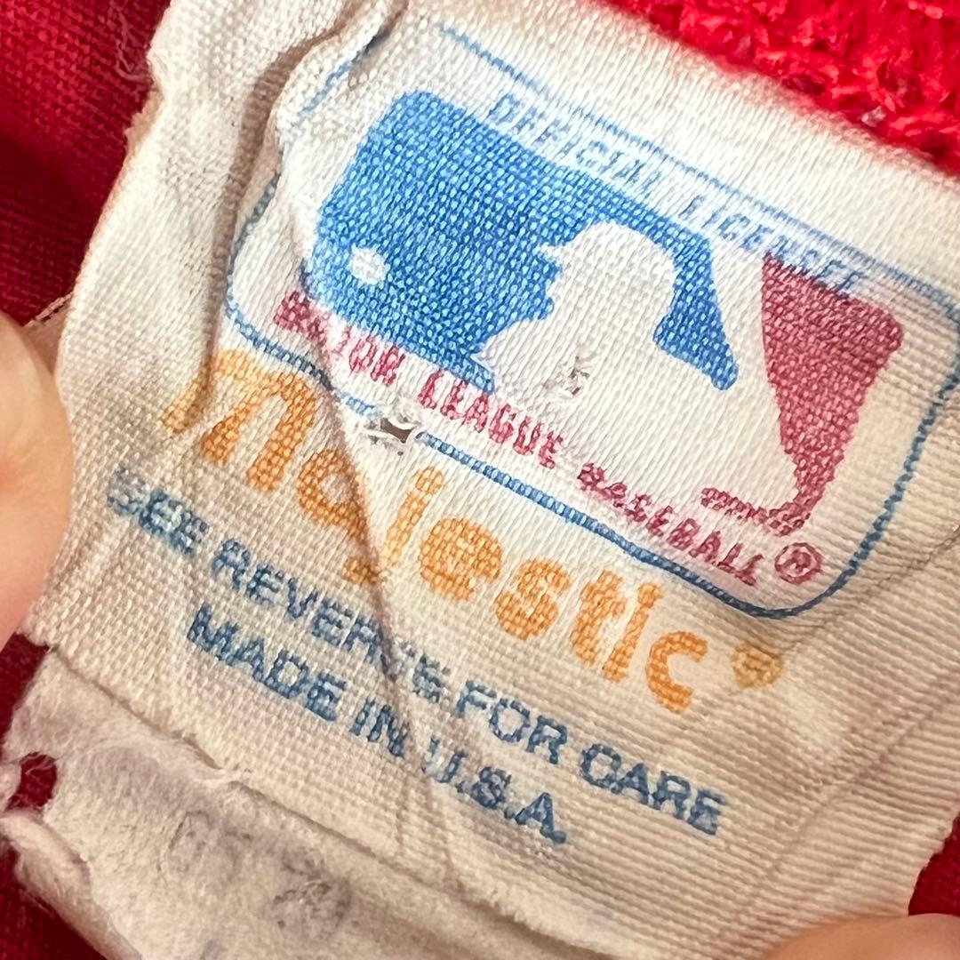 80s シンシナティレッズ スタジャン L ナイロン/RED