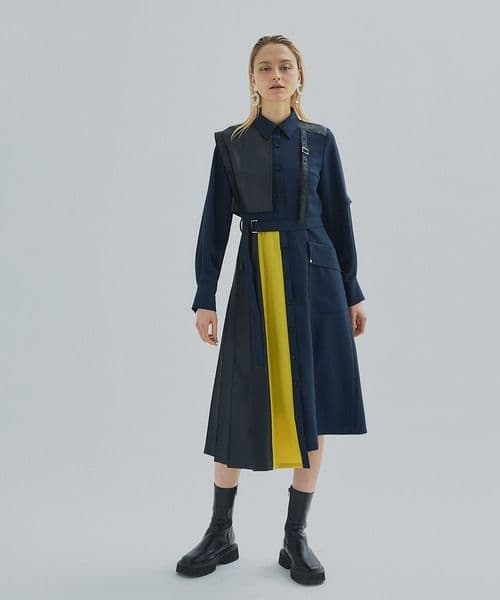 大人気★美品◎ユナイテッドトウキョウ　ダブルベルトシャツワンピース　2.4万　S