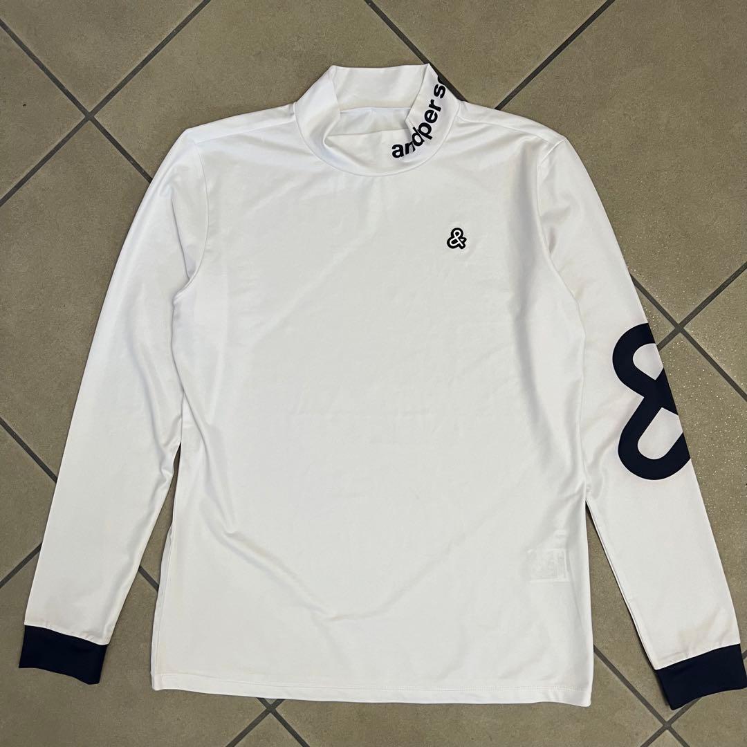 and per se アンパスィ　モックネック　長袖シャツ　L ロゴ　ゴルフ
