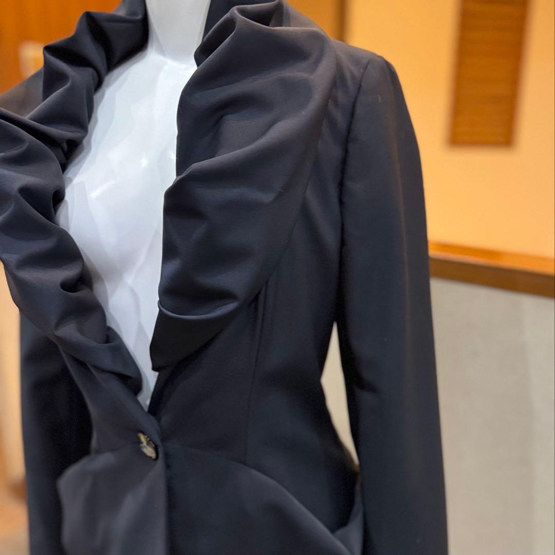 美品 ヴィヴィアンウエストウッドレッドレーベル ジャケット 変形襟 黒