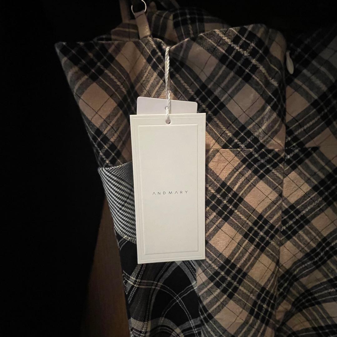 ワンピース ANDMARY Nadia check long dress beige