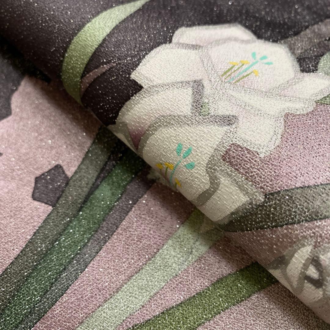 ⭐︎O0957 美品 逸品 お洒落 銀通し 銀花仙 ブランド 染め 正絹 袋帯