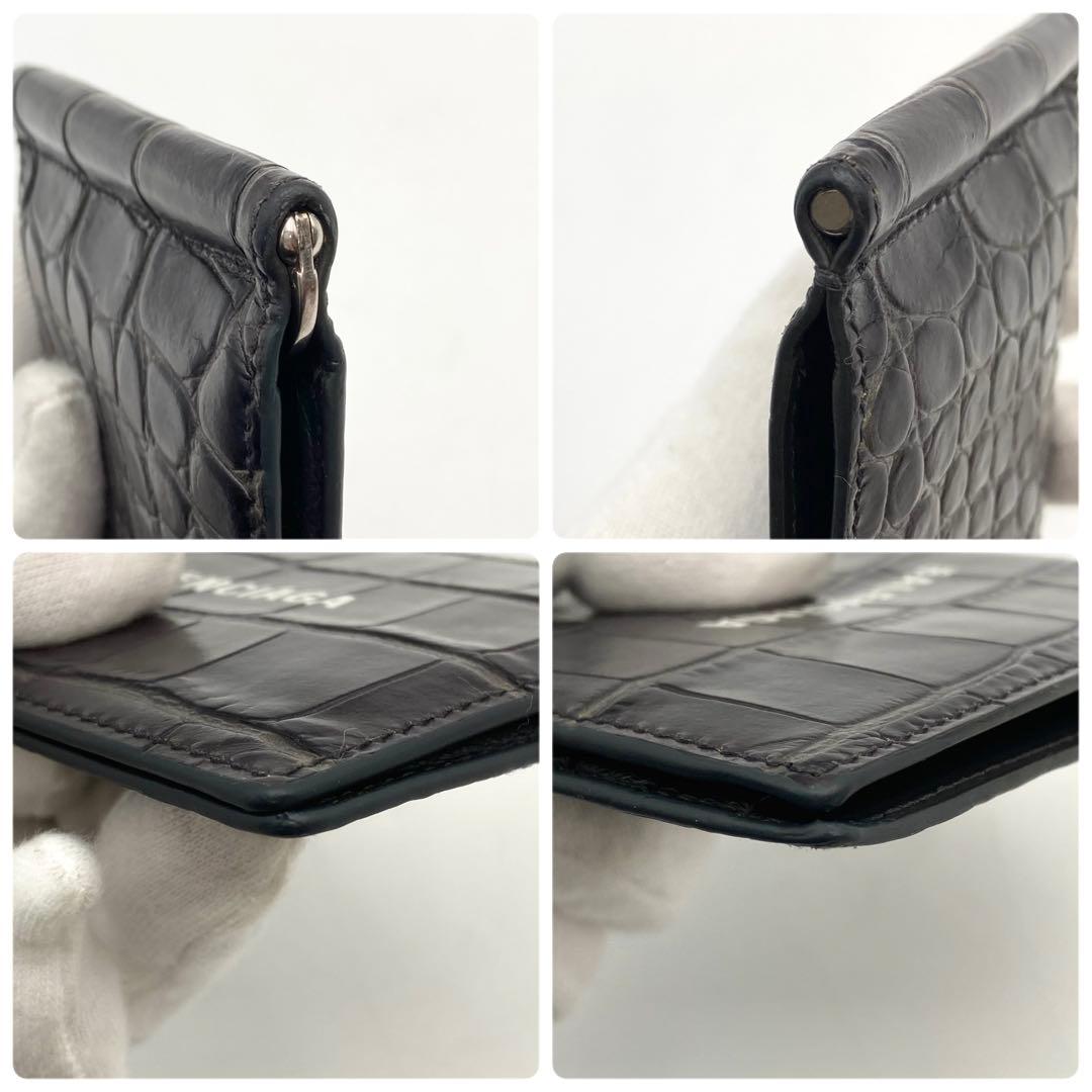 ふーた✨BALENCIAGA エブリデイ マネークリップ 財布 本革クロコ