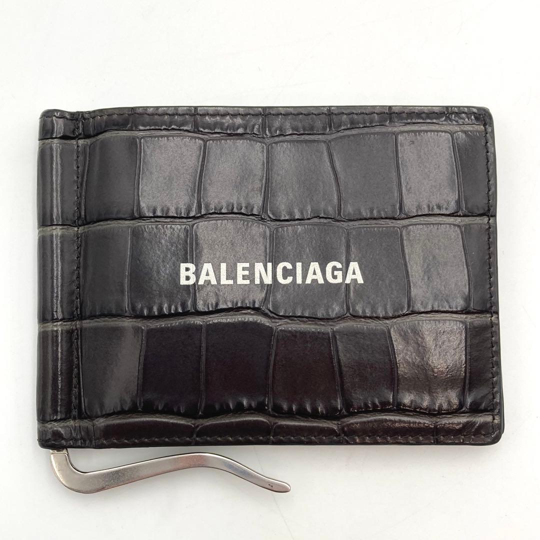 ふーた✨BALENCIAGA エブリデイ マネークリップ 財布 本革クロコ