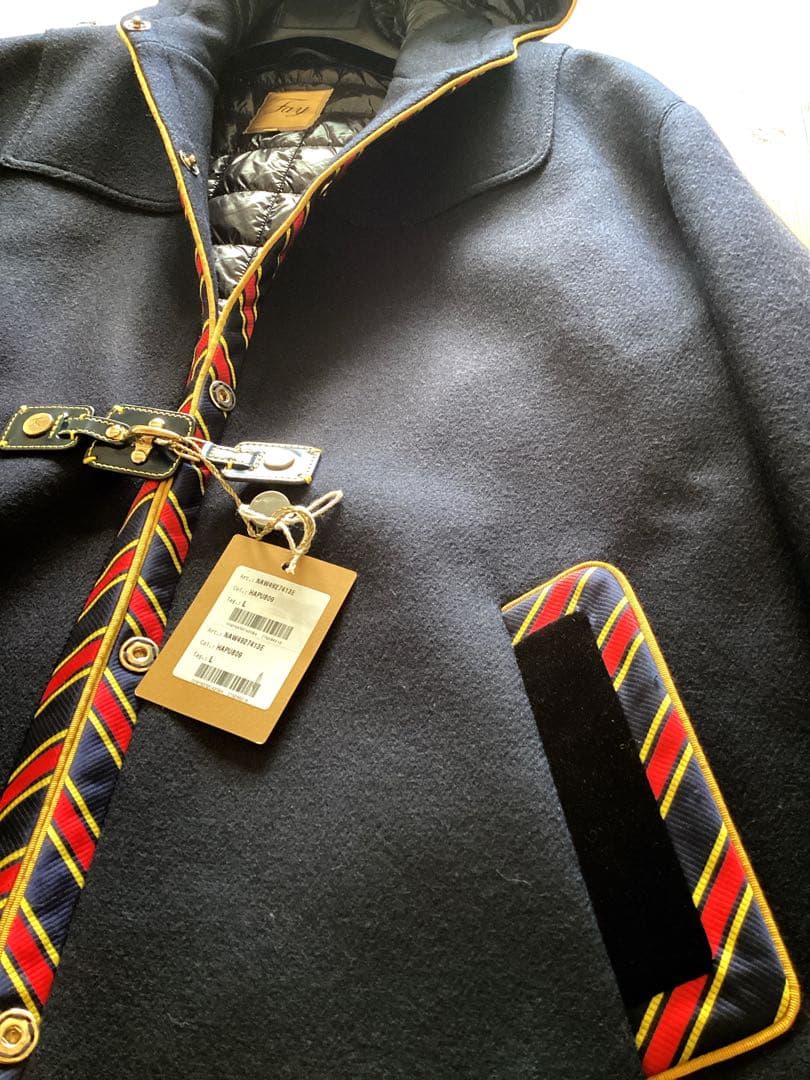 訳あり未使用品【Fay】フェイ　ウールコート　紺　Lサイズ　TOD'S