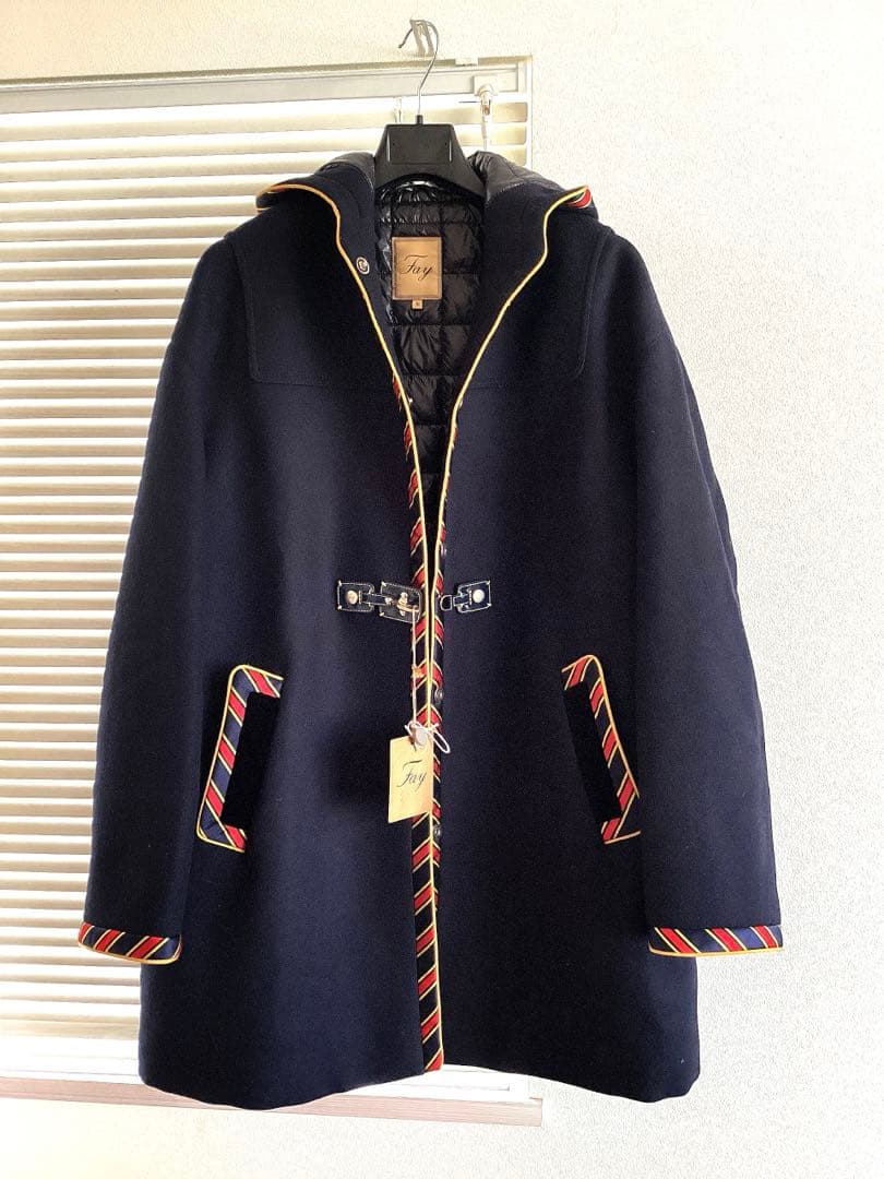 訳あり未使用品【Fay】フェイ　ウールコート　紺　Lサイズ　TOD'S