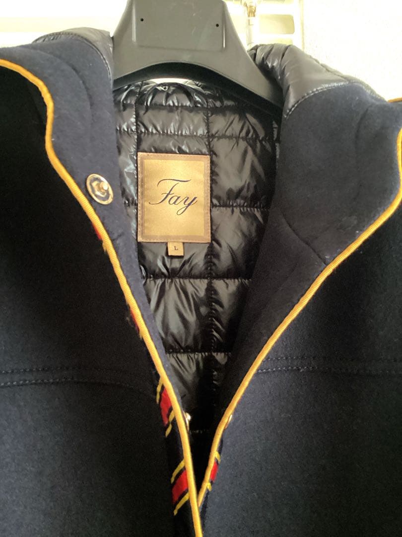 訳あり未使用品【Fay】フェイ　ウールコート　紺　Lサイズ　TOD'S