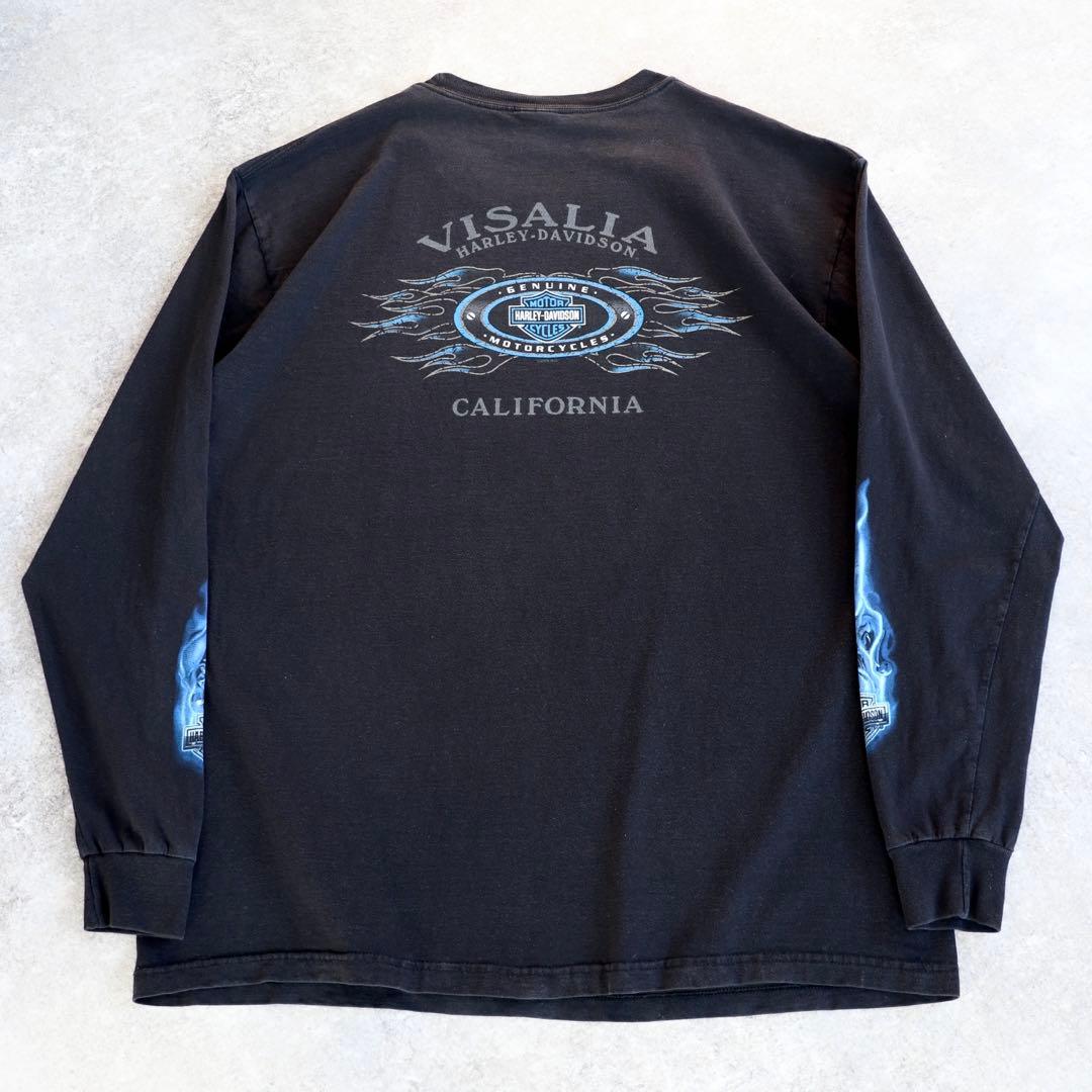 00s ヴィンテージ ハーレーダビッドソン ファイヤー ブルーフレイム 長袖