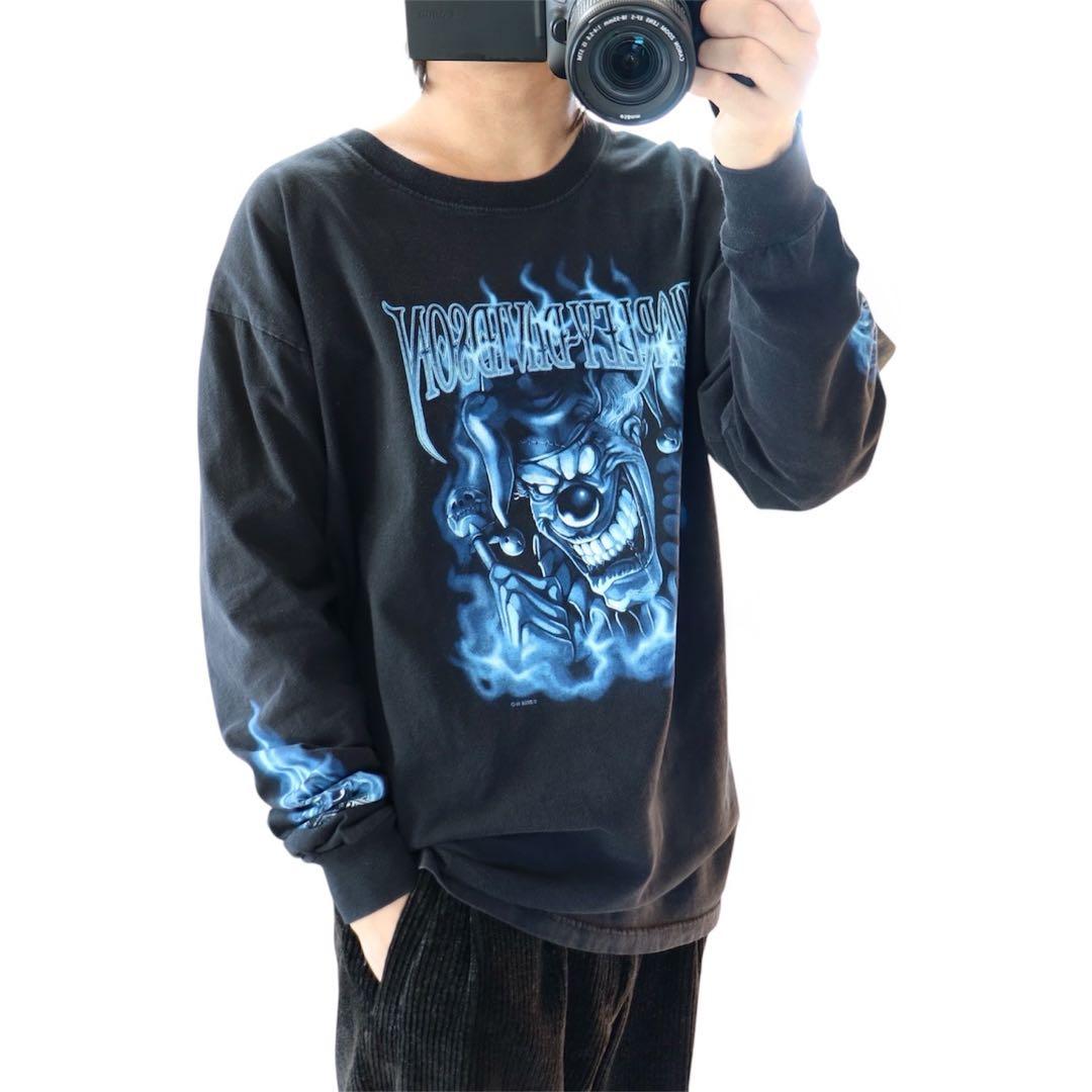 00s ヴィンテージ ハーレーダビッドソン ファイヤー ブルーフレイム 長袖