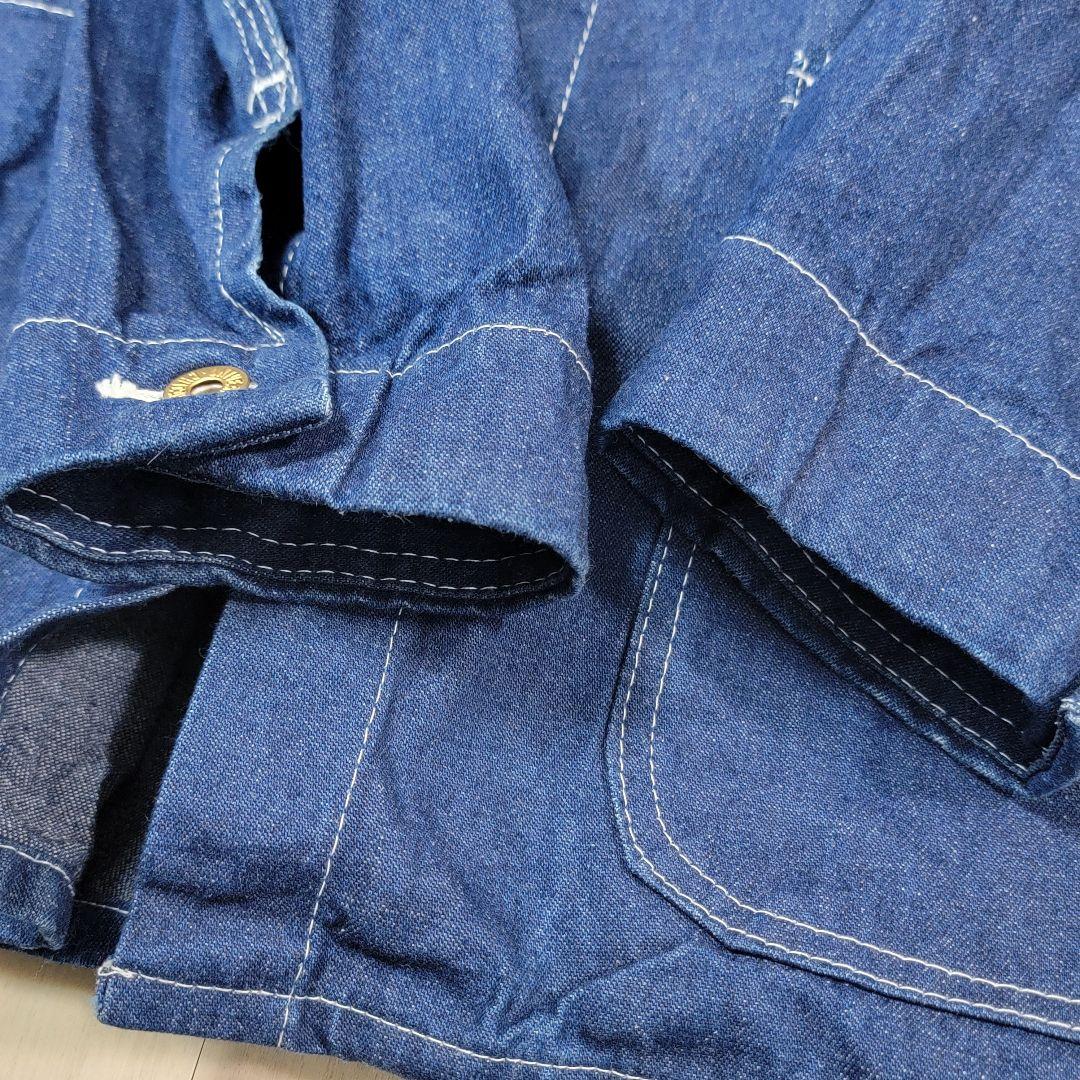 80S-90S 濃紺 ユニバーサルオーバーオール 3本針 42 カバーオール