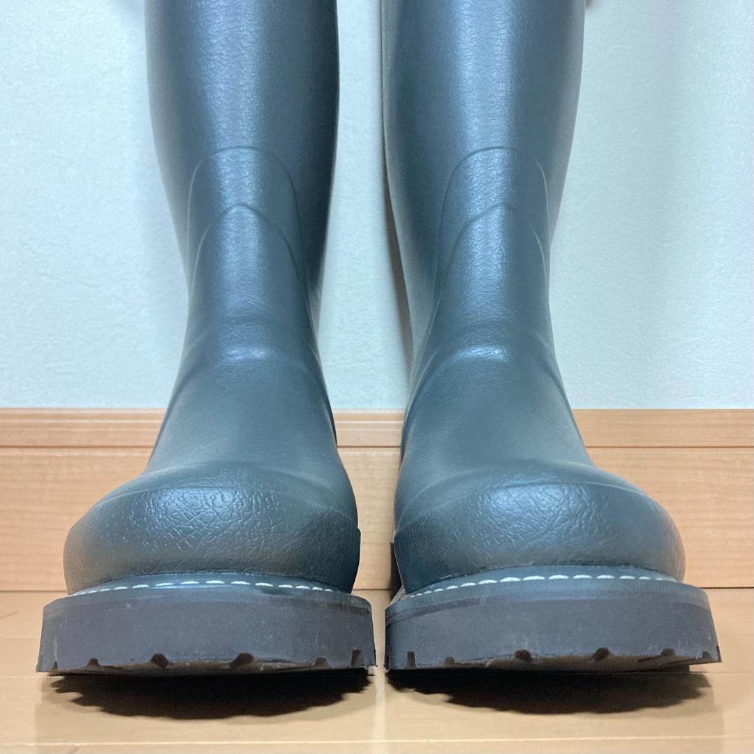 【美品・希少・緑枠ロゴ】HUNTER バルモラルブーツ 約26.5㎝ グレー