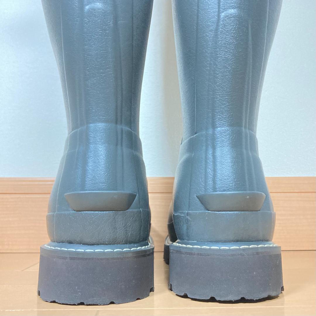 【美品・希少・緑枠ロゴ】HUNTER バルモラルブーツ 約26.5㎝ グレー