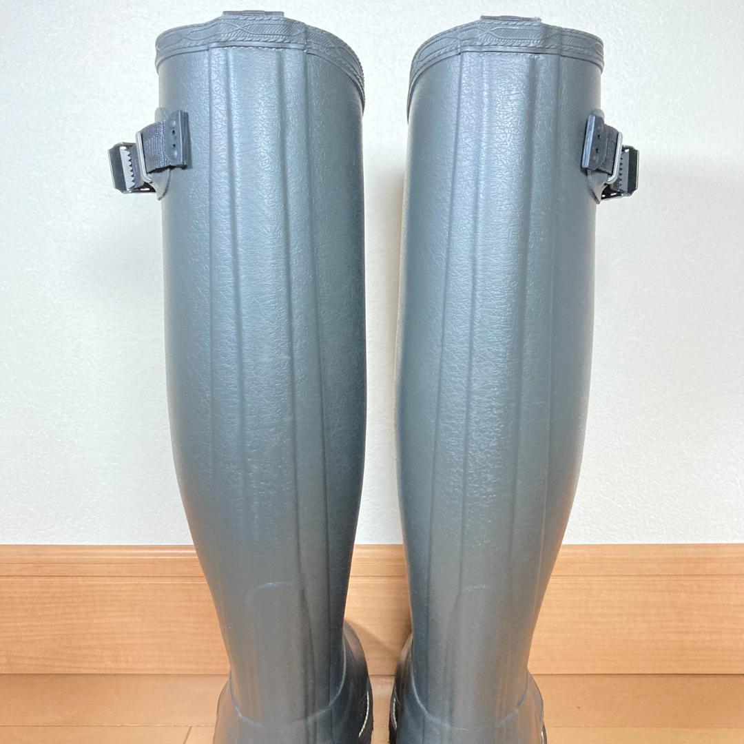 【美品・希少・緑枠ロゴ】HUNTER バルモラルブーツ 約26.5㎝ グレー