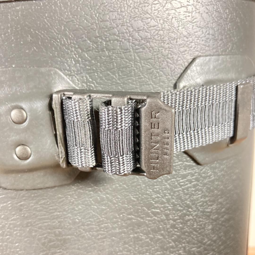 【美品・希少・緑枠ロゴ】HUNTER バルモラルブーツ 約26.5㎝ グレー