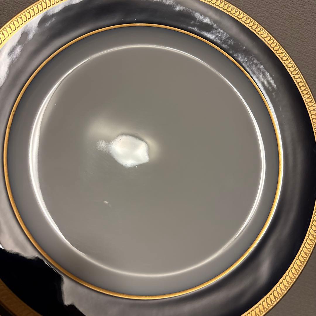 大倉陶園　ロイヤルブルー　瑠璃片葉金蝕　ディナープレート　25.5cm 未使用